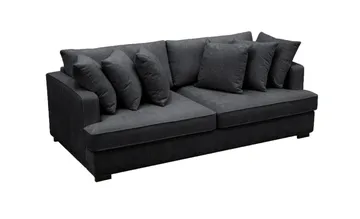 Rossita 4-seters Dyp Sofa i Chenille - Trenza 01, Svart Chenille - Møbler - Sofaer - 4 seter sofa