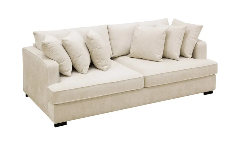 Rossita 4-seters Dyp Sofa i Chenille - Trenza 06, Beige Chenille - Møbler - Sofaer - 4 seter sofa