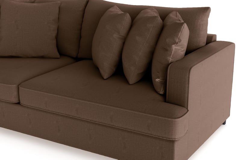 Rossita 4-seters Dyp Sofa i Kordfløyel - Brun - Møbler - Sofaer - 4 seter sofa