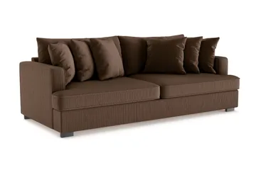 Rossita 4-seters Dyp Sofa i Kordfløyel - Brun - Møbler - Sofaer - 4 seter sofa