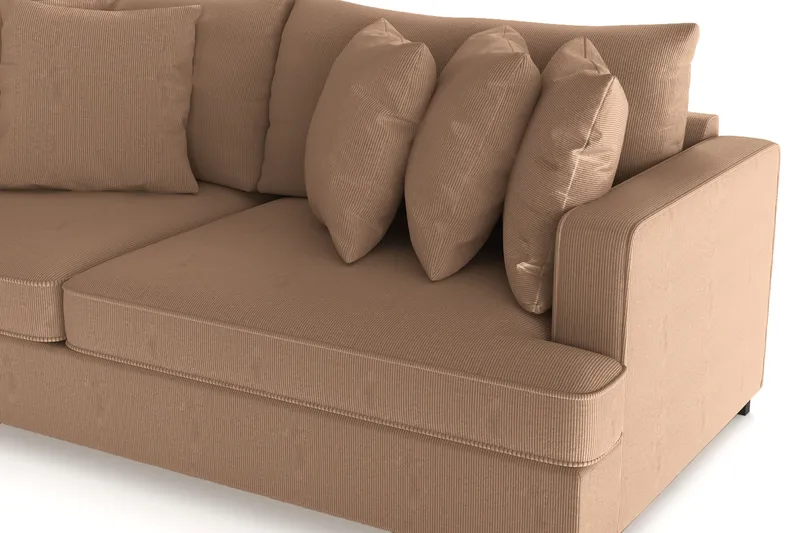 Rossita 4-seters Dyp Sofa i Kordfløyel - Brun - Møbler - Sofaer - 4 seter sofa