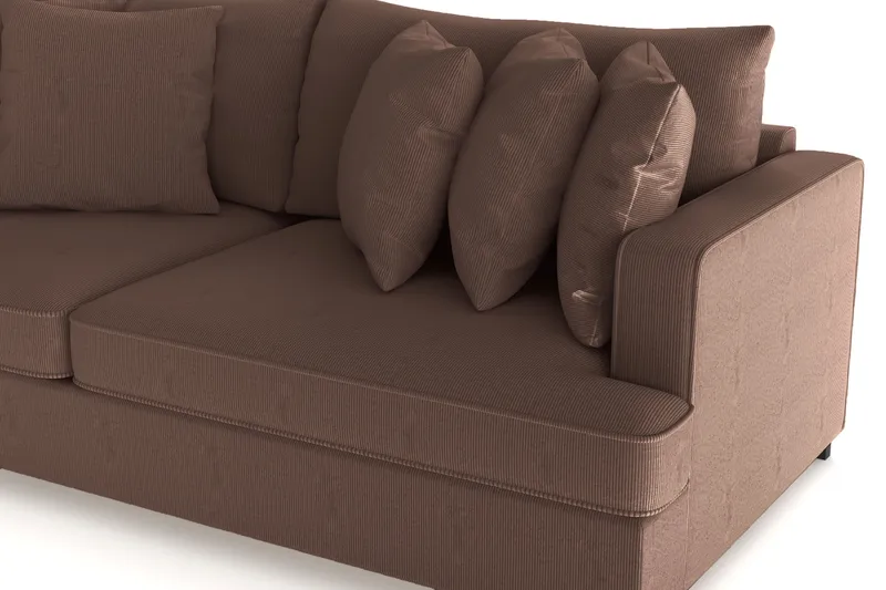 Rossita 4-seters Dyp Sofa i Kordfløyel - Brun - Møbler - Sofaer - 4 seter sofa