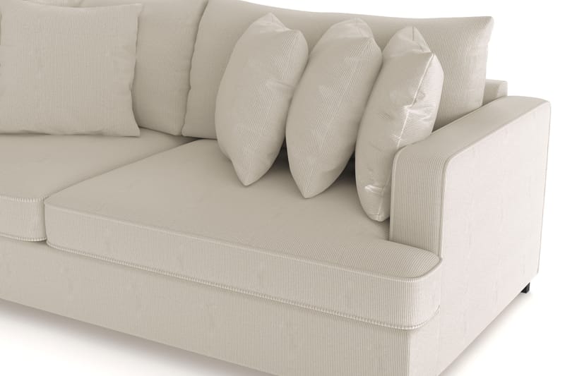Rossita 4-seters Dyp Sofa i Kordfløyel - Greige - Møbler - Sofaer - 4 seter sofa