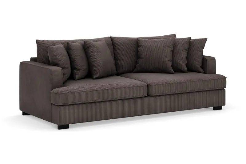 Rossita 4-seters Dyp Sofa i Kordfløyel - Mørkegrå - Møbler - Sofaer - Fløyelssofaer