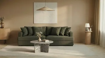 Rossita 4-seters Dyp Sofa i Kordfløyel - Mørkegrønn - Møbler - Sofaer - 4 seter sofa