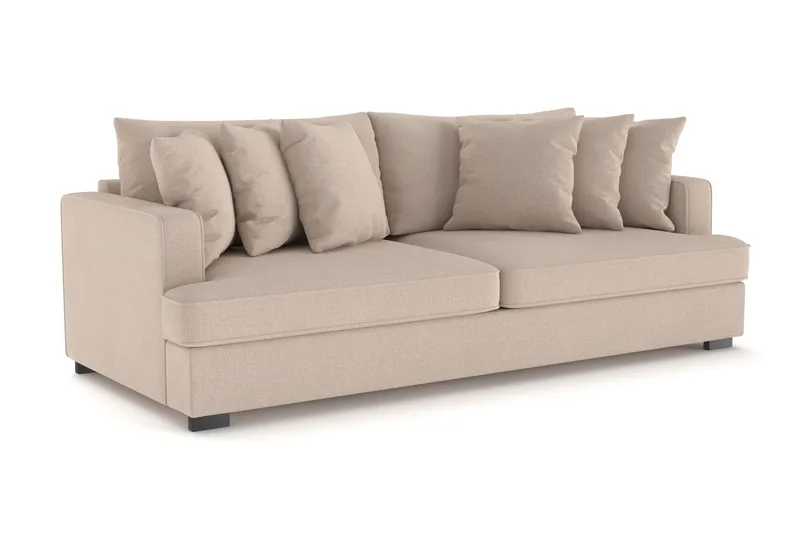 Rossita 4-seters Dyp Sofa i Stoff - Beige - Møbler - Sofaer - 4 seter sofa