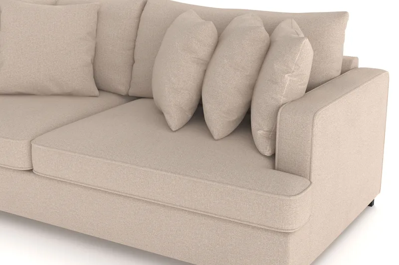 Rossita 4-seters Dyp Sofa i Stoff - Beige - Møbler - Sofaer - 4 seter sofa