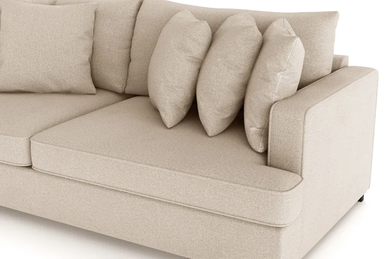 Rossita 4-seters Dyp Sofa i Stoff - Beige - Møbler - Sofaer - 4 seter sofa