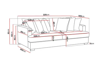 Rossita 4-seters Dyp Stoffsofa - Brun - Møbler - Sofaer - 4 seter sofa