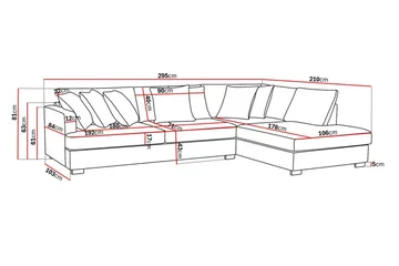 Rossita 4-seters Høyrevendt L-formet Dyp Sjeselongsofa i Chenille - Grå / Brun - Møbler - Sofaer - Sofaer med sjeselong - 4 seters sofa med divan