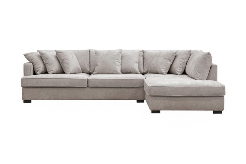 Rossita 4-seters Høyrevendt L-formet Dyp Sjeselongsofa i Chenille, Grå / Brun