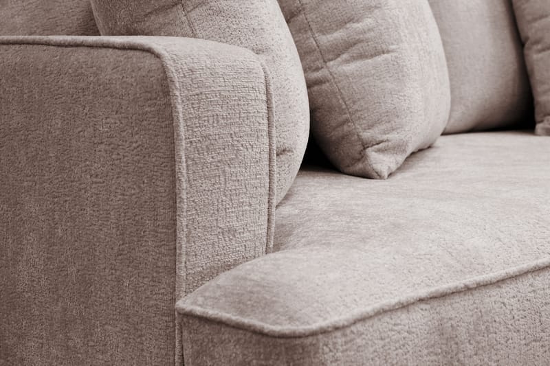 Rossita 4-seters Høyrevendt L-formet Dyp Sjeselongsofa i Chenille - Grå / Brun - Møbler - Sofaer - Sofaer med sjeselong - 4 seters sofa med divan