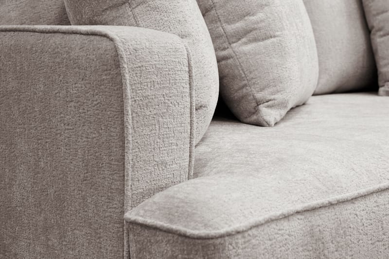 Rossita 4-seters Høyrevendt L-formet Dyp Sjeselongsofa i Chenille - Grå / Brun - Møbler - Sofaer - Sofaer med sjeselong - 4 seters sofa med divan