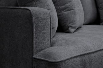 Rossita 4-seters Høyrevendt L-formet Dyp Sjeselongsofa i Chenille - Svart - Møbler - Sofaer - Sofaer med sjeselong - 4 seters sofa med divan