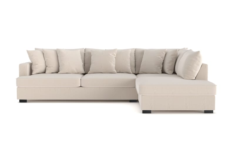 Rossita 4-seters Høyrevendt L-formet Dyp Sjeselongsofa i Kordfløyel - Beige - Møbler - Sofaer - Sofaer med sjeselong - 4 seters sofa med divan