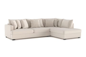 Rossita 4-seters Høyrevendt L-formet Dyp Sjeselongsofa i Kordfløyel - Beige - Møbler - Sofaer - Sofaer med sjeselong - 4 seters sofa med divan