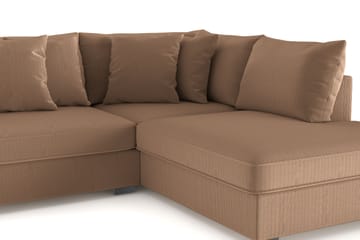 Rossita 4-seters Høyrevendt L-formet Dyp Sjeselongsofa i Kordfløyel - Brun - Møbler - Sofaer - Sofaer med sjeselong - 4 seters sofa med divan