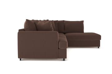 Rossita 4-seters Høyrevendt L-formet Dyp Sjeselongsofa i Kordfløyel - Brun - Møbler - Sofaer - Sofaer med sjeselong - 4 seters sofa med divan
