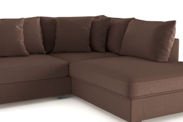 Rossita 4-seters Høyrevendt L-formet Dyp Sjeselongsofa i Kordfløyel - Brun - Møbler - Sofaer - Sofaer med sjeselong - 4 seters sofa med divan