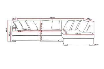 Rossita 4-seters Høyrevendt L-formet Dyp Sjeselongsofa i Kordfløyel - Greige - Møbler - Sofaer - Sofaer med sjeselong - 4 seters sofa med divan