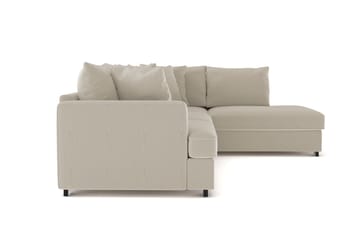 Rossita 4-seters Høyrevendt L-formet Dyp Sjeselongsofa i Kordfløyel - Greige - Møbler - Sofaer - Sofaer med sjeselong - 4 seters sofa med divan