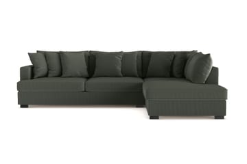 Rossita 4-seters Høyrevendt L-formet Dyp Sjeselongsofa i Kordfløyel - Mørkegrønn - Møbler - Sofaer - Sofaer med sjeselong - 4 seters sofa med divan