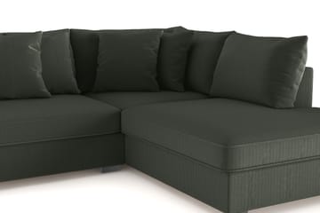 Rossita 4-seters Høyrevendt L-formet Dyp Sjeselongsofa i Kordfløyel - Mørkegrønn - Møbler - Sofaer - Sofaer med sjeselong - 4 seters sofa med divan