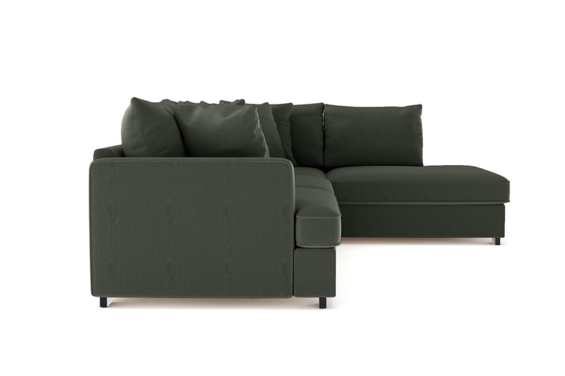 Rossita 4-seters Høyrevendt L-formet Dyp Sjeselongsofa i Kordfløyel - Mørkegrønn - Møbler - Sofaer - Sofaer med sjeselong - 4 seters sofa med divan