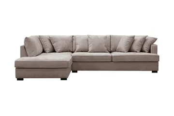 Rossita 4-seters Venstrevendt L-formet Dyp Sjeselongsofa i Chenille