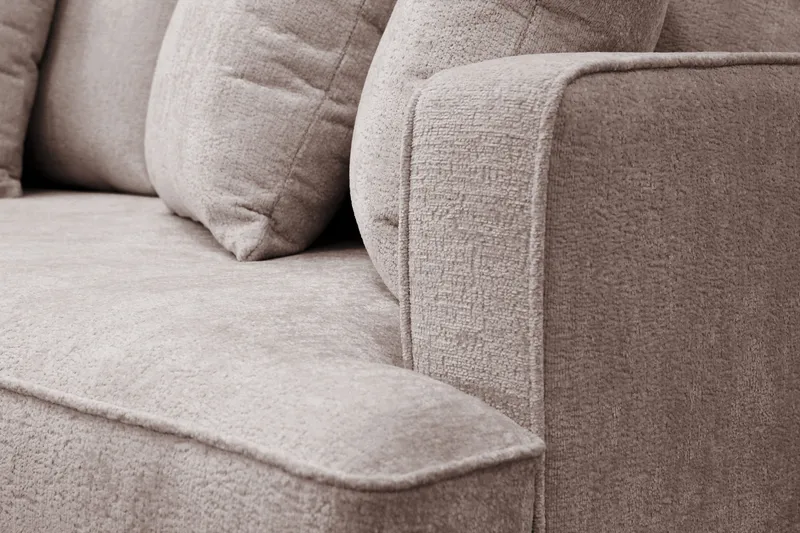 Rossita 4-seters Venstrevendt L-formet Dyp Sjeselongsofa i Chenille - Grå / Brun - Møbler - Sofaer - Sofaer med sjeselong - 4 seters sofa med divan