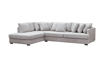 Rossita 4-seters Venstrevendt L-formet Dyp Sjeselongsofa i Chenille - Grå / Brun - Møbler - Sofaer - Sofaer med sjeselong - 4 seters sofa med divan