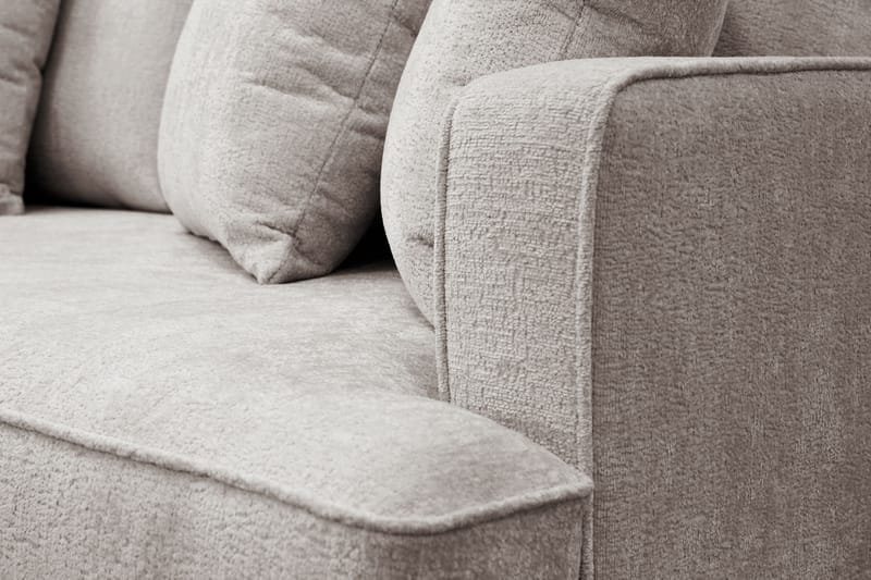 Rossita 4-seters Venstrevendt L-formet Dyp Sjeselongsofa i Chenille - Grå / Brun - Møbler - Sofaer - Sofaer med sjeselong - 4 seters sofa med divan