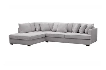 Rossita 4-seters Venstrevendt L-formet Dyp Sjeselongsofa i Chenille - Lys Grå - Møbler - Sofaer - Sofaer med sjeselong - 4 seters sofa med divan