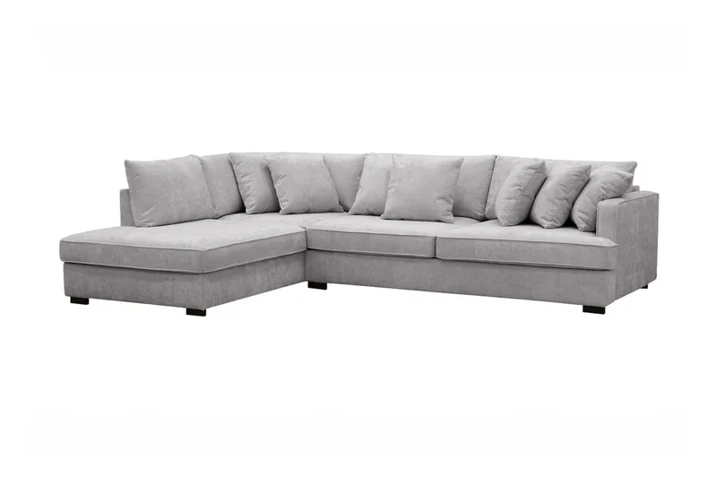Rossita 4-seters Venstrevendt L-formet Dyp Sjeselongsofa i Chenille - Lys Grå - Møbler - Sofaer - Sofaer med sjeselong - 4 seters sofa med divan