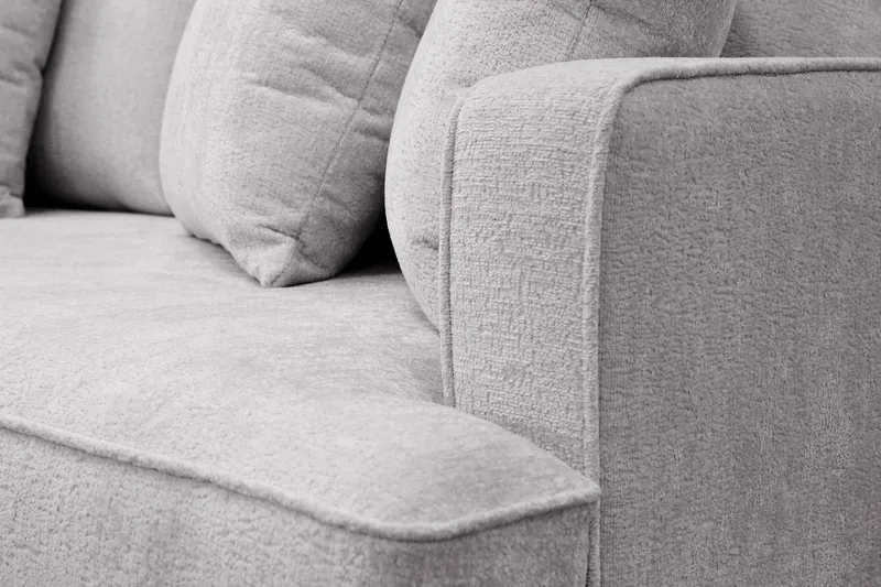 Rossita 4-seters Venstrevendt L-formet Dyp Sjeselongsofa i Chenille - Lys Grå - Møbler - Sofaer - Sofaer med sjeselong - 4 seters sofa med divan