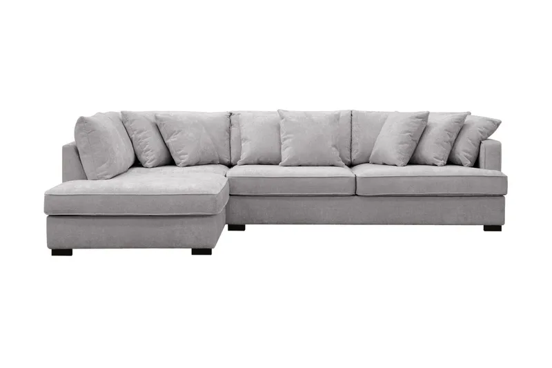 Rossita 4-seters Venstrevendt L-formet Dyp Sjeselongsofa i Chenille - Lys Grå - Møbler - Sofaer - Sofaer med sjeselong - 4 seters sofa med divan