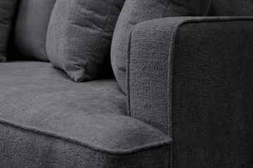 Rossita 4-seters Venstrevendt L-formet Dyp Sjeselongsofa i Chenille - Trenza 01, Svart Chenille - Møbler - Sofaer - Sofaer med sjeselong - 4 seters sofa med divan