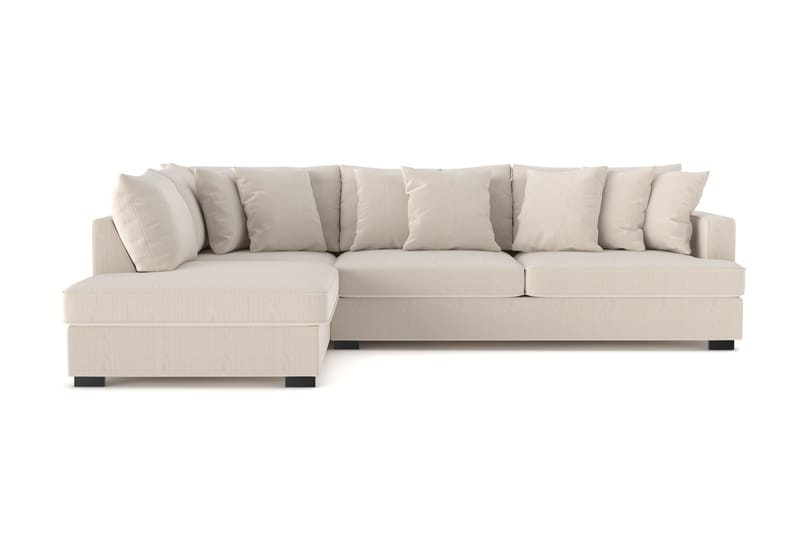 Rossita 4-seters Venstrevendt L-formet Dyp Sjeselongsofa i Kordfløyel - Beige - Møbler - Sofaer - Sofaer med sjeselong - 4 seters sofa med divan