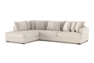 Rossita 4-seters Venstrevendt L-formet Dyp Sjeselongsofa i Kordfløyel - Beige - Møbler - Sofaer - Sofaer med sjeselong - 4 seters sofa med divan