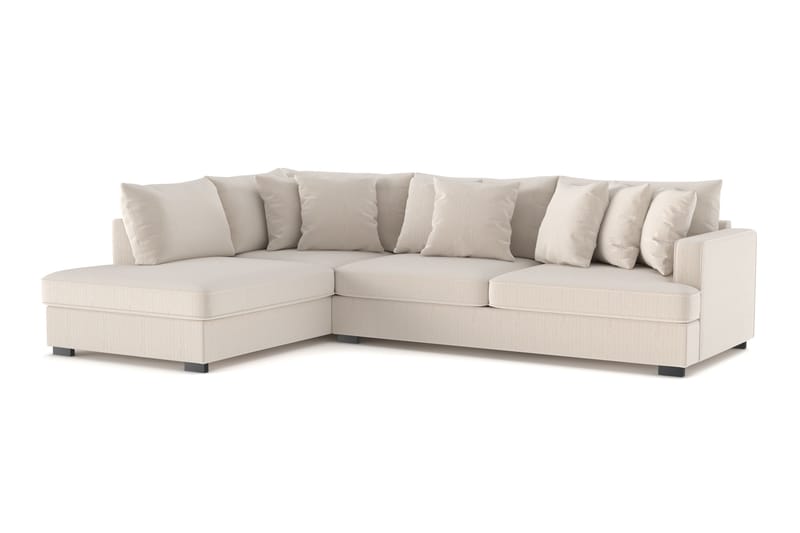 Rossita 4-seters Venstrevendt L-formet Dyp Sjeselongsofa i Kordfløyel - Beige - Møbler - Sofaer - Sofaer med sjeselong - 4 seters sofa med divan