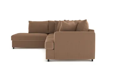 Rossita 4-seters Venstrevendt L-formet Dyp Sjeselongsofa i Kordfløyel - Brun - Møbler - Sofaer - Sofaer med sjeselong - 4 seters sofa med divan