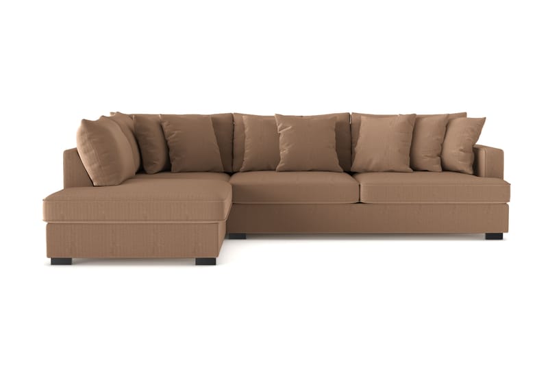 Rossita 4-seters Venstrevendt L-formet Dyp Sjeselongsofa i Kordfløyel - Brun - Møbler - Sofaer - Sofaer med sjeselong - 4 seters sofa med divan