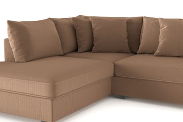 Rossita 4-seters Venstrevendt L-formet Dyp Sjeselongsofa i Kordfløyel - Brun - Møbler - Sofaer - Sofaer med sjeselong - 4 seters sofa med divan