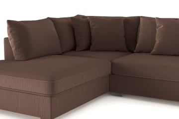 Rossita 4-seters Venstrevendt L-formet Dyp Sjeselongsofa i Kordfløyel - Brun - Møbler - Sofaer - Sofaer med sjeselong - 4 seters sofa med divan