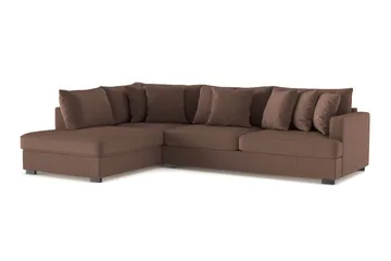 Rossita 4-seters Venstrevendt L-formet Dyp Sjeselongsofa i Kordfløyel - Brun - Møbler - Sofaer - Sofaer med sjeselong - 4 seters sofa med divan