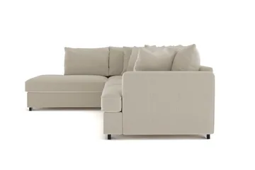 Rossita 4-seters Venstrevendt L-formet Dyp Sjeselongsofa i Kordfløyel - Greige - Møbler - Sofaer - Sofaer med sjeselong - 4 seters sofa med divan