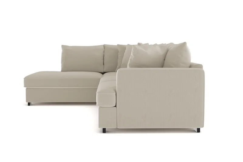 Rossita 4-seters Venstrevendt L-formet Dyp Sjeselongsofa i Kordfløyel - Greige - Møbler - Sofaer - Sofaer med sjeselong - 4 seters sofa med divan