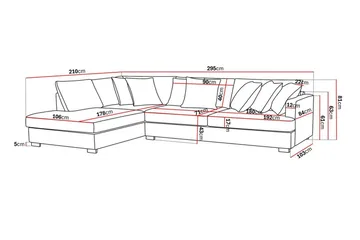 Rossita 4-seters Venstrevendt L-formet Dyp Sjeselongsofa i Kordfløyel - Greige - Møbler - Sofaer - Sofaer med sjeselong - 4 seters sofa med divan