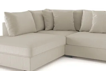 Rossita 4-seters Venstrevendt L-formet Dyp Sjeselongsofa i Kordfløyel - Greige - Møbler - Sofaer - Sofaer med sjeselong - 4 seters sofa med divan