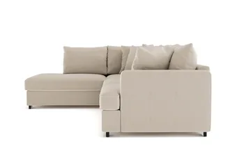 Rossita 4-seters Venstrevendt L-formet Dyp Sjeselongsofa i Kordfløyel - Greige - Møbler - Sofaer - Sofaer med sjeselong - 4 seters sofa med divan